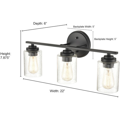 Moven 3 Light 22 inch Satin Nickel Bathroom Vanity Light Wall Light